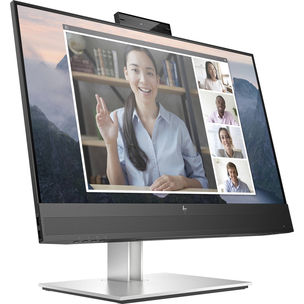 HP EliteDisplay E24mv G4 Monitor – 23.8″, FHD (1920×1080), IPS, 5 MP pop-up webcam, Dual mics & speakers, DP, HDMI, VGA, USB hub