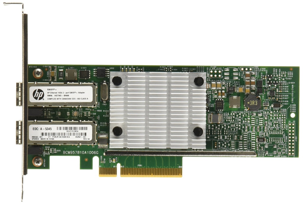 HPE 530SFP+ Dual-Port 10GbE NIC – PCIe x8 Low-Profile, Broadcom/Cavium 57810S Chipset, for ProLiant Servers