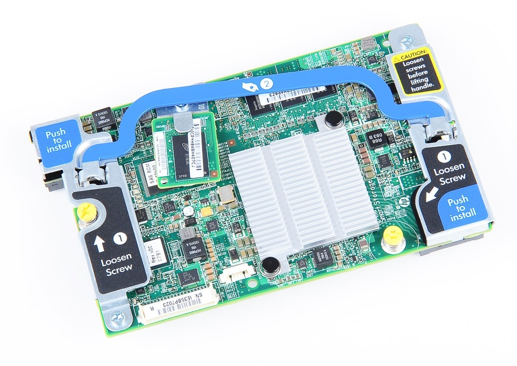 HP Smart Array P220i Controller – Integrated 6 Gb/s SAS (RAID 0/1), PCIe ×4, Max 64 Logical Drives (with 512 MB Cache), Mezzanine Card for BL460c/WS460c Gen8