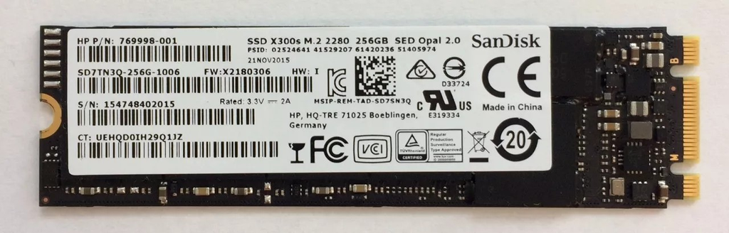 HP M600 M.2 256GB SSD 6Gb/s Opal2