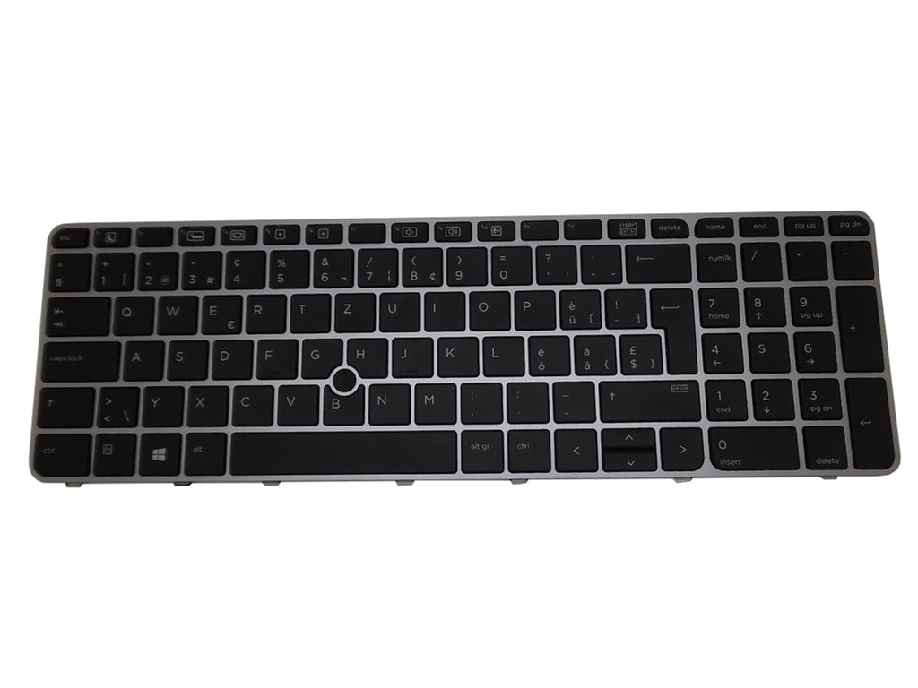 HP EliteBook 850 G3 Keyboard Assembly – Backlit, PointStick, Spill-resistant with drain, QWERTZ (CH)