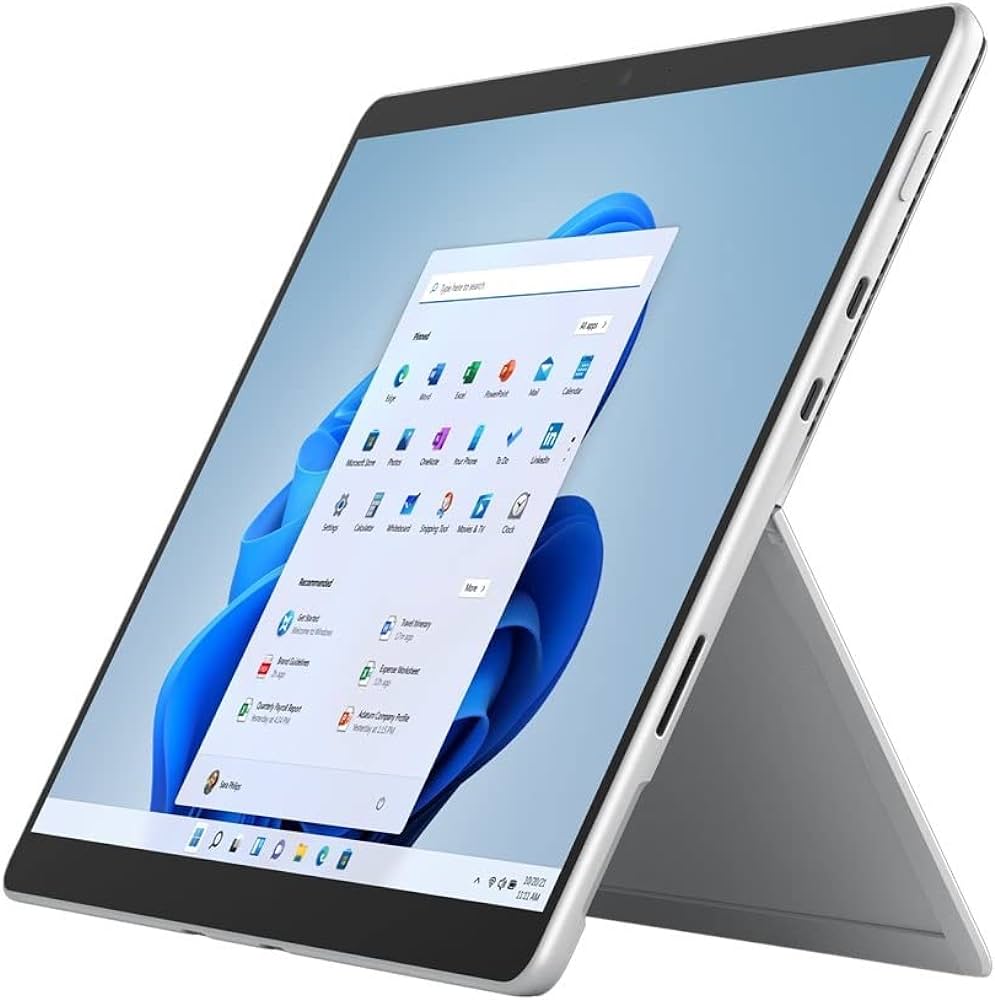 Microsoft Surface Pro 8 Tablet i5-1145G7 EVO 16GB SSD-256GB Iris Xe 13' TS 2880 x 1920 @ 120 Hz WiFi6 platinum commercial