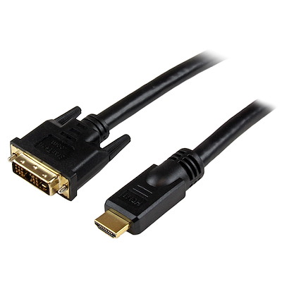 StarTech HDMI to DVI-D Cable – 7 m, HDMI Male to DVI-D Male, Bi-Directional, Shielded, Black