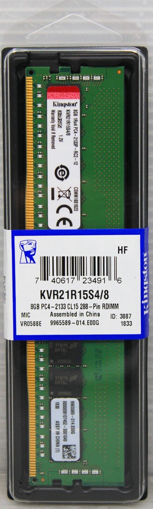 [KVR21R15S4/8] Kingston 8GB DIMM RAM PC4 2133P