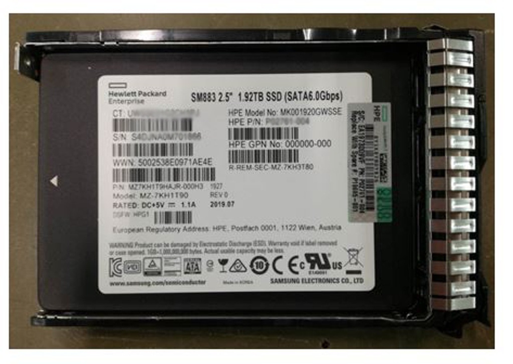 HPE 1.92TB SATA 6Gbps Mixed Use 2.5-inch Solid State Drive 0 hours  
