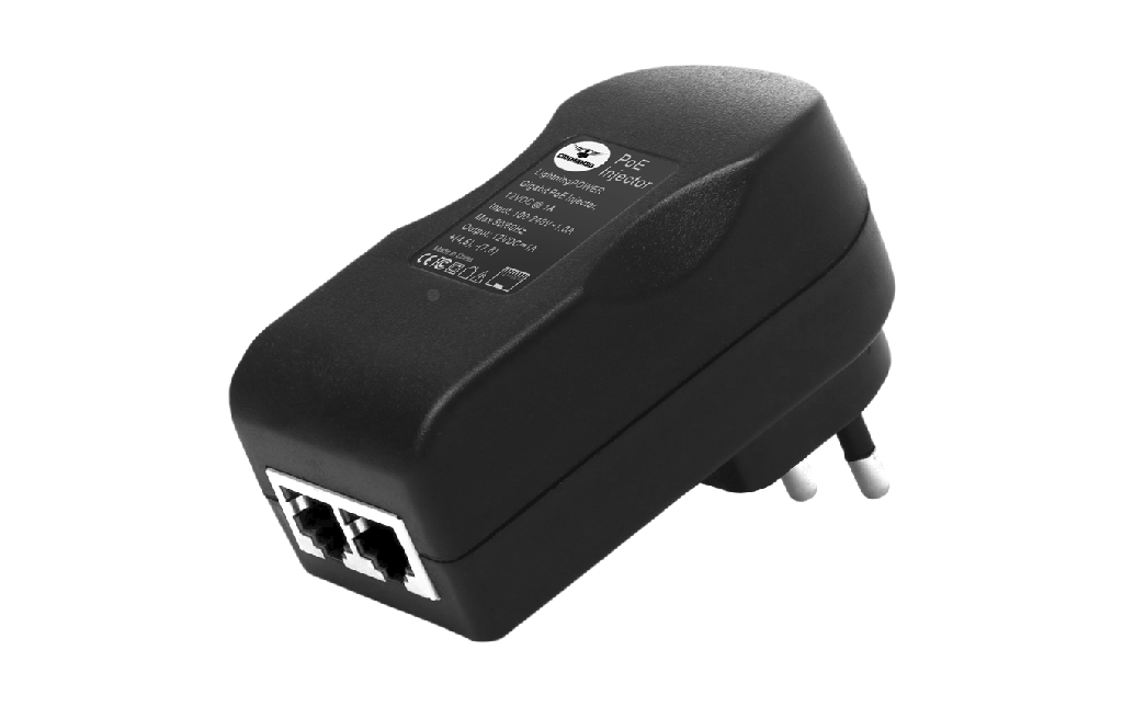 Ubiquiti PoE Injector – 24V 0.5A passive, 1×LAN + 1×PoE out, surge/ESD protection, reset button