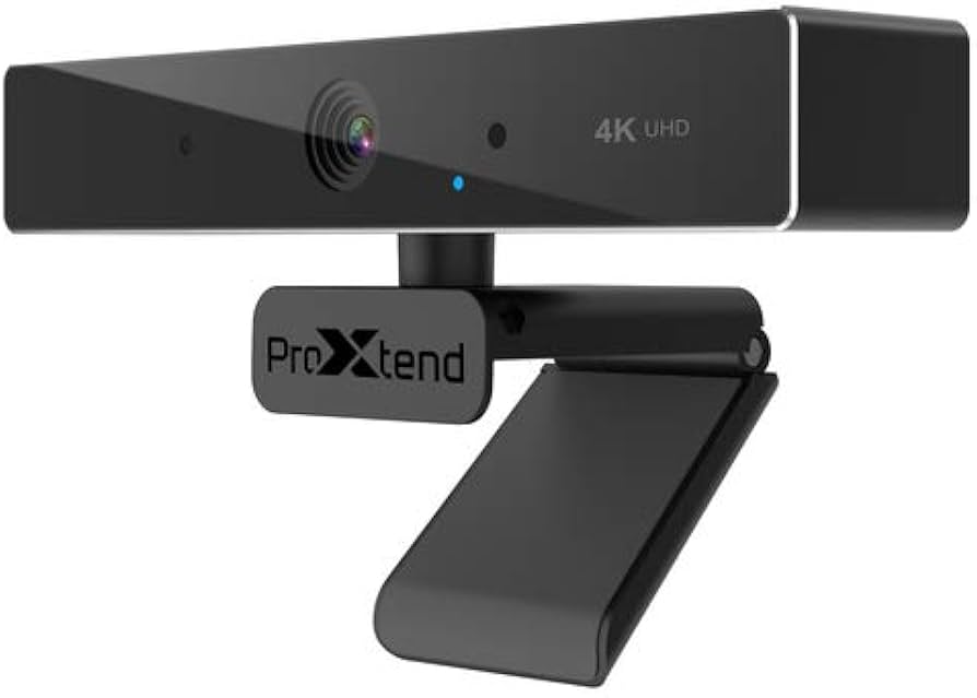 ProXtend X701 Webcam – 4K, 8 MP, 1/2.7″ CMOS, Autofocus, Omni-directional Mic, USB, Universal clip + mini-tripod support, Viewing angle ~90°