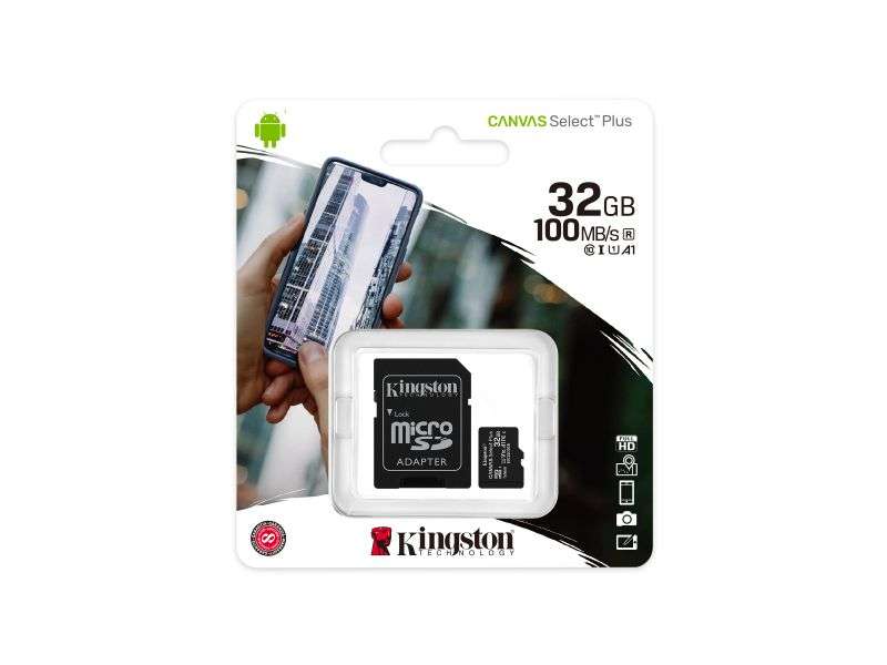 Kingston Canvas Select Plus flash memory 32GB microSDHC UHS-1 Class-10