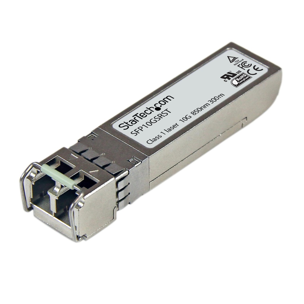 Cisco 10GBASE-SR SFP+ Multimode Fiber Transceiver — 850 nm, Hot-Swappable, Up to 300 m (OM3) / 400 m (OM4)