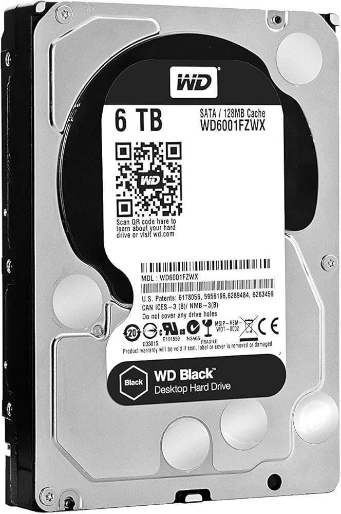 [WD6001FZWX] Western Digital WD Black Desktop HDD – 6 TB, 3.5″  SATA 6 Gb/s, 7200 RPM, 128 MB cache