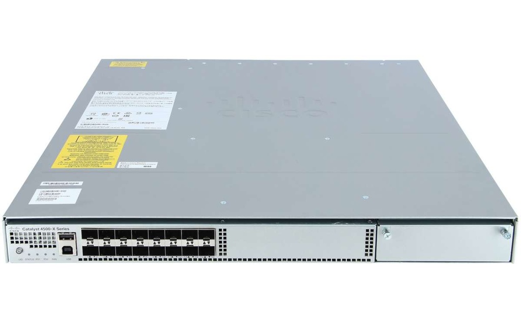 Cisco Catalyst 4500-X Fixed-Core Switch – 16× 10 GbE SFP+, 1 RU, Redundant hot-swap power supplies & fans, L3, MPLS, VSS support