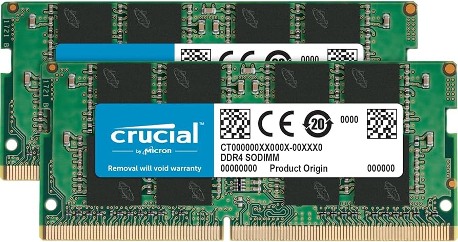 Crucial Memory Kit – 16 GB (2×8 GB), DDR4-2400, SO-DIMM 260-pin, CL17, Non-ECC, Unbuffered, 1.2 V
