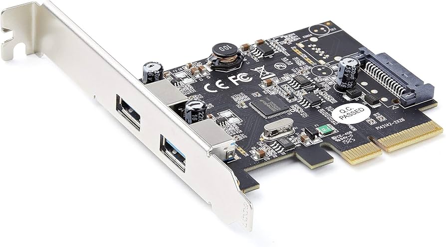 StarTech PCIe Card – 2×USB-A 3.2 Gen2 (10 Gbps), PCIe 3.0 x2, SATA power header, UASP support