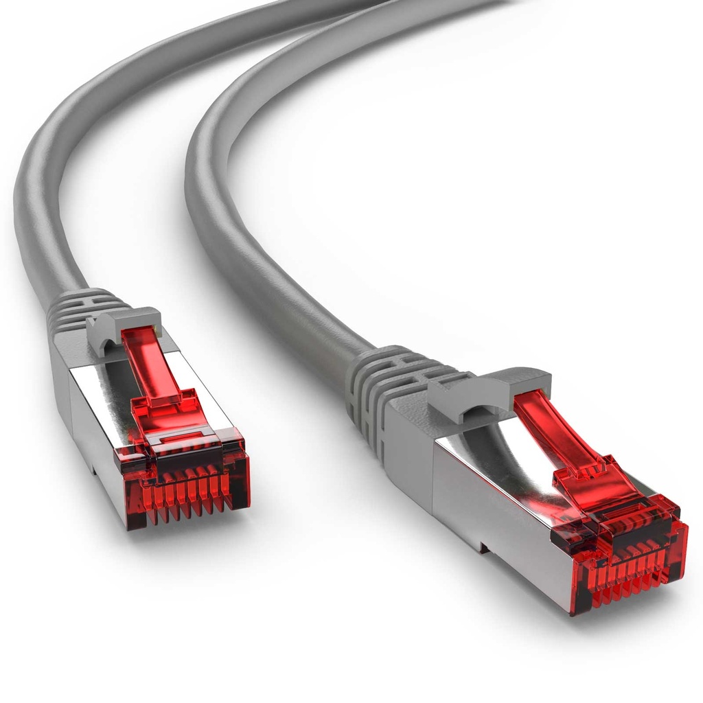 Patch Cable Cat6 – 3 m, RJ-45 Male to RJ-45 Male, S/FTP, LSZH, Grey