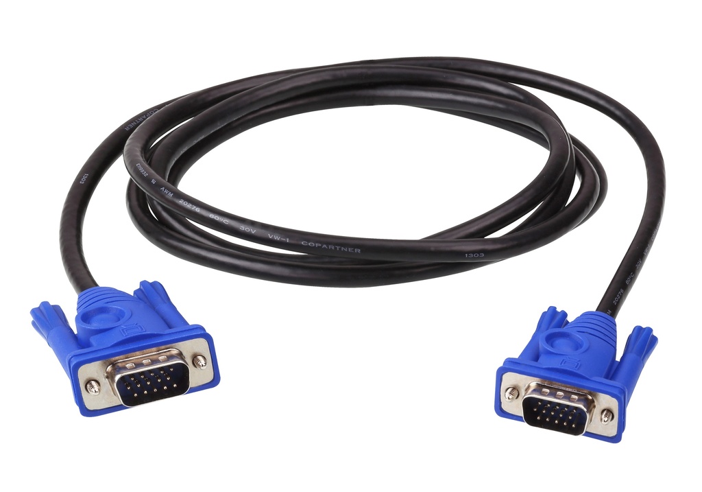 Akyga VGA Cable – 5 m, D-SUB 15-pin Male to Male, Ferrite-filtered, Black / Blue