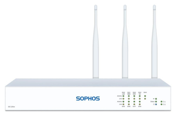 Sophos SG 135w Rev. 3 UTM Firewall Appliance – 8× Gigabit RJ‑45, 1× SFP, Integrated IEEE 802.11ac Wi‑Fi, SSD Storage