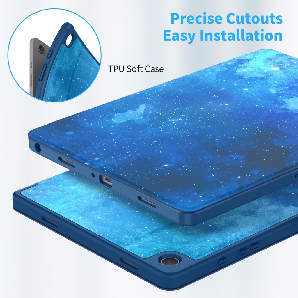 EasyAcc Book Cover for Samsung Galaxy Tab A9+Penholder Sea Blue 