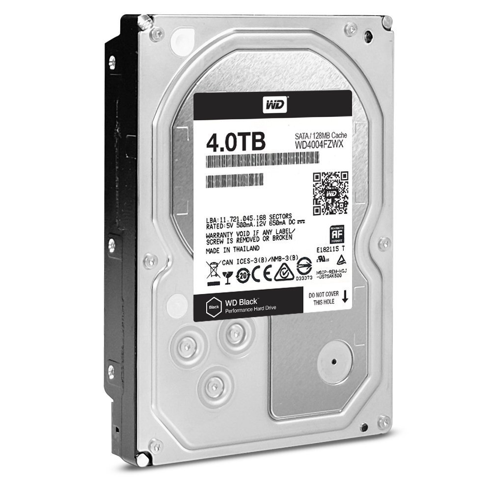Western Digital WD Black HDD – 4 TB, 3.5″ SATA 6 Gb/s, 7200 RPM, 128 MB cache