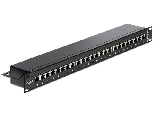 [43295] Delock 19' Patchpanel 24-port cat 6 1HE black 