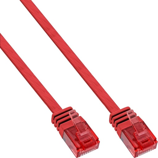 [71605R] InLine Patch Cable Cat6 – 5 m, RJ-45 Male to RJ-45 Male, Flat, U/UTP, Red