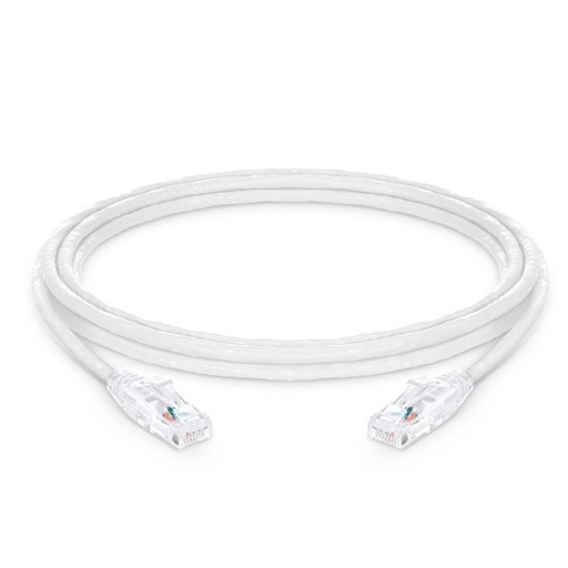[CAT6-3M-WHITE] Patch Cable Cat6 – 3 m, RJ-45 Male to RJ-45 Male, U/UTP, White