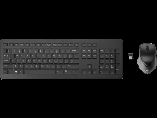 [T6L04AA#AC0] HP Slim Wireless Keyboard & Mouse Combo – Wireless, RF 2.4 GHz USB receiver, Plug-and-play, QWERTZ (BE) - Complete kit without HP Kit box
