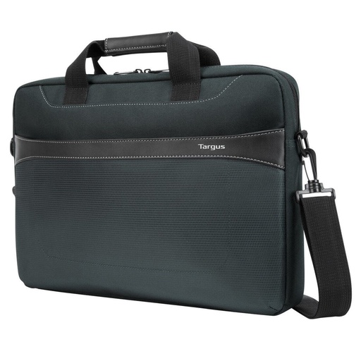 [TSS98401GL] Targus Geolite Essential Slipcase – 15.6″, PU/Nylon, Padded Sleeve with Front Pocket, Trolley Sleeve, Removable Shoulder Strap, Ocean Slate Grey