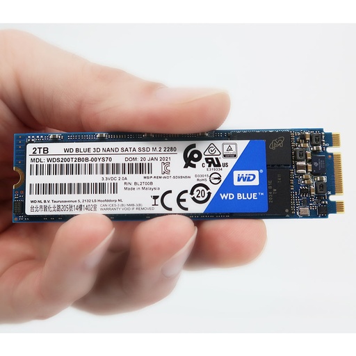 [WDS200T2B0B] WD Blue 3D SSD 2TB 6G M.2 2280 (SATA)