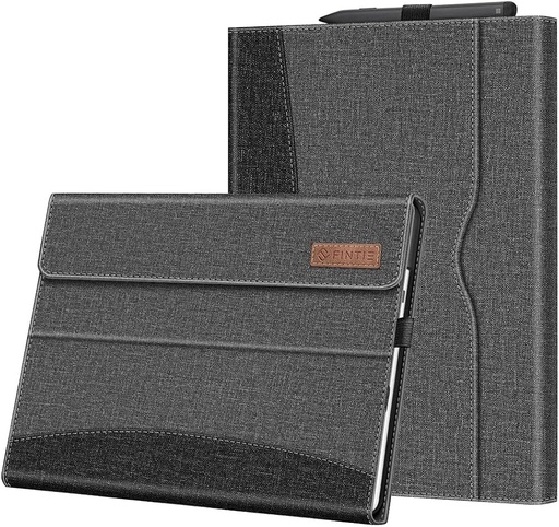 [ECAF006EU] Fintie Tablet Case – 13″, Multi-Angle Kickstand Support , Pocket & Stylus Holder, Microfiber Lining, Gray Faux Leather
